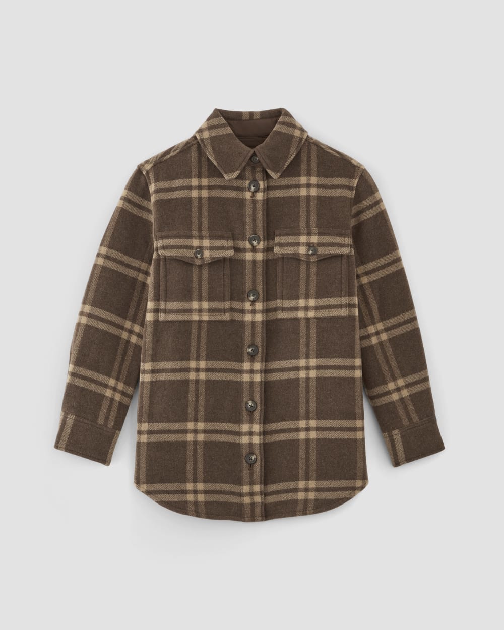 The Italian ReWool® Oversized Shirt Jacket | Brown / Camel