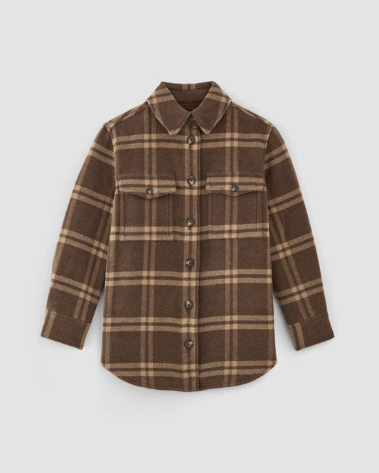 The Italian ReWool® Oversized Shirt Jacket | Brown / Camel
