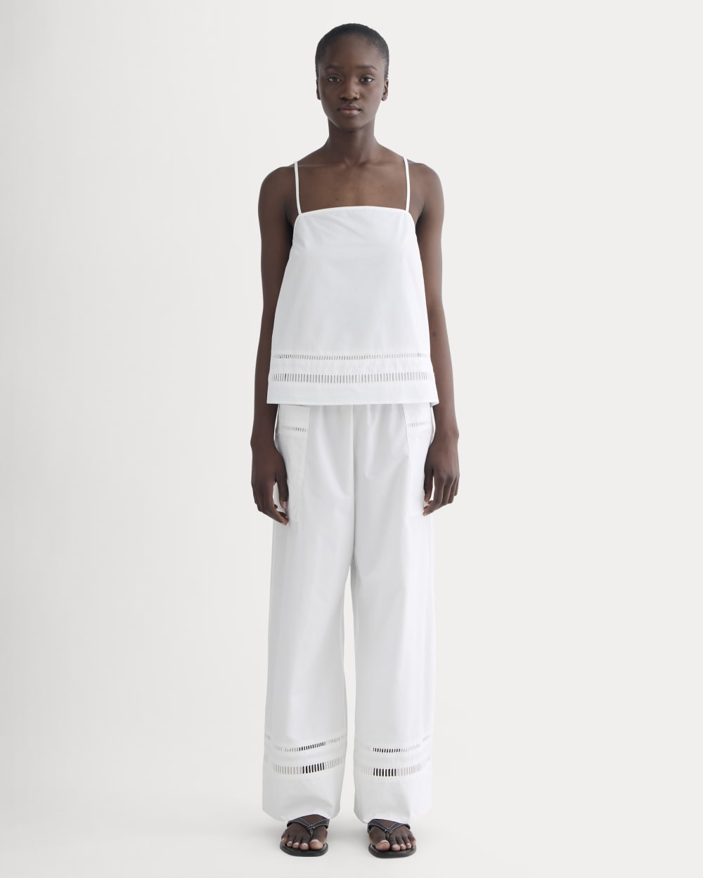 The Lace Trim Tank | White