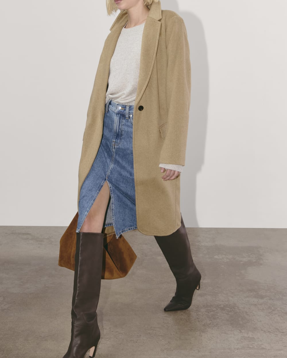 The Topcoat in Wool | Dark Heathered Camel