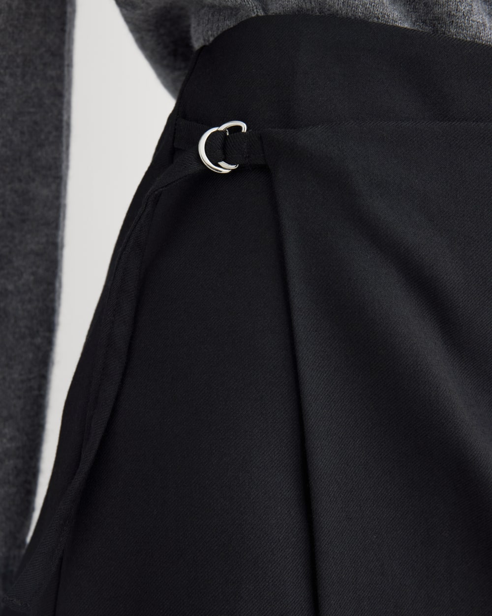 Wrap Mini Skort in Tailor Twill | Black