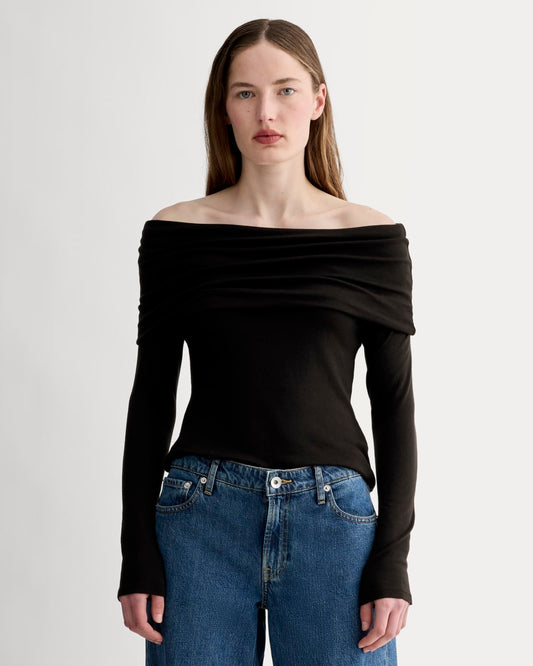 The Off-the-Shoulder Top in Butterluxe | Black