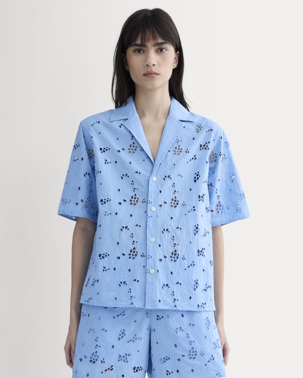 The Eyelet Camp Shirt | Sky Blue