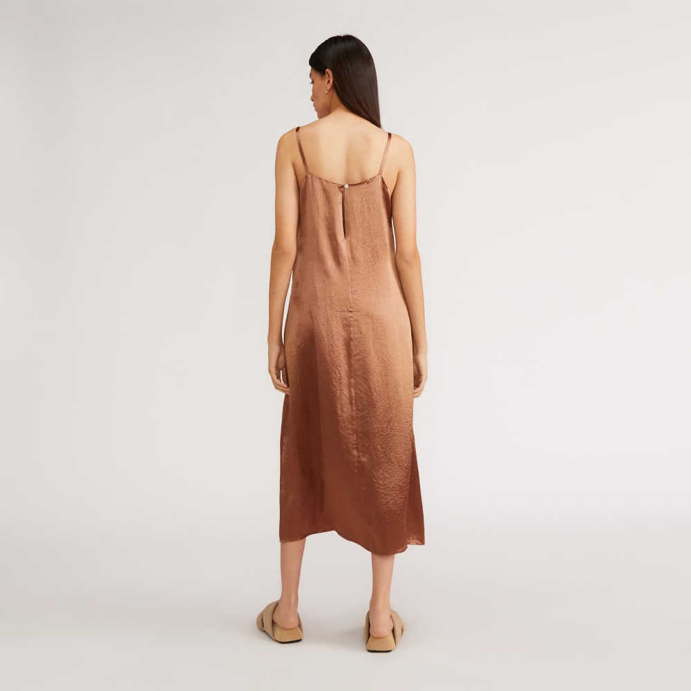 The Satin Square-Neck Slip Dress | Carob Brown