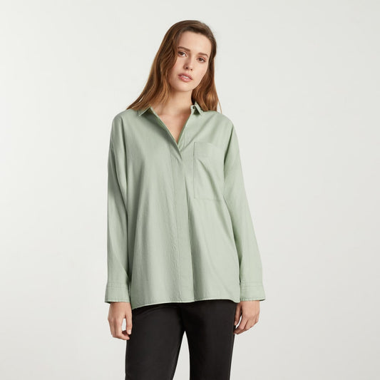 The Oversized Silky Cotton Shirt | Laurel