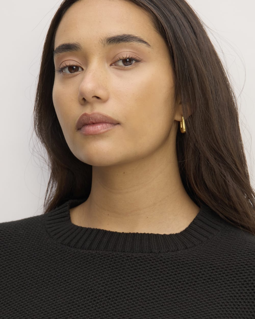 The Cotton Honeycomb Square Crew | Black