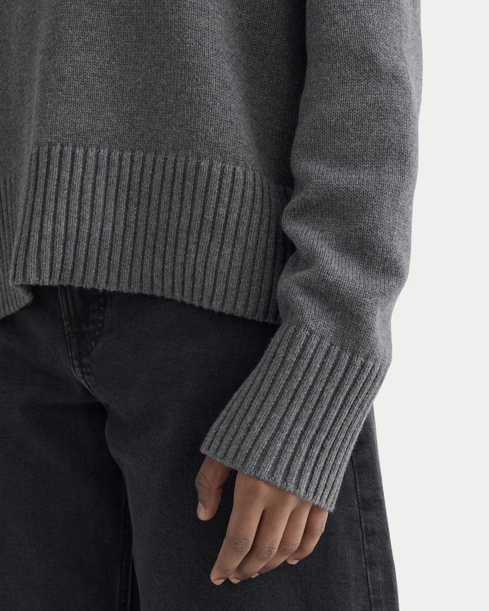 The Boxy Sweater in Everyday Cotton | Heathered Charcoal