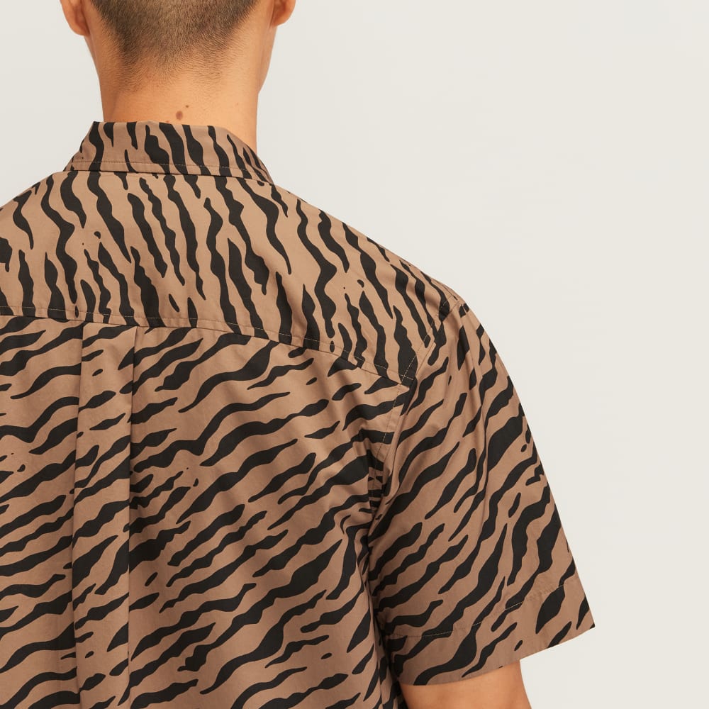 The Poplin Short-Sleeve Shirt | Tiger Stripe Toasted Coconut
