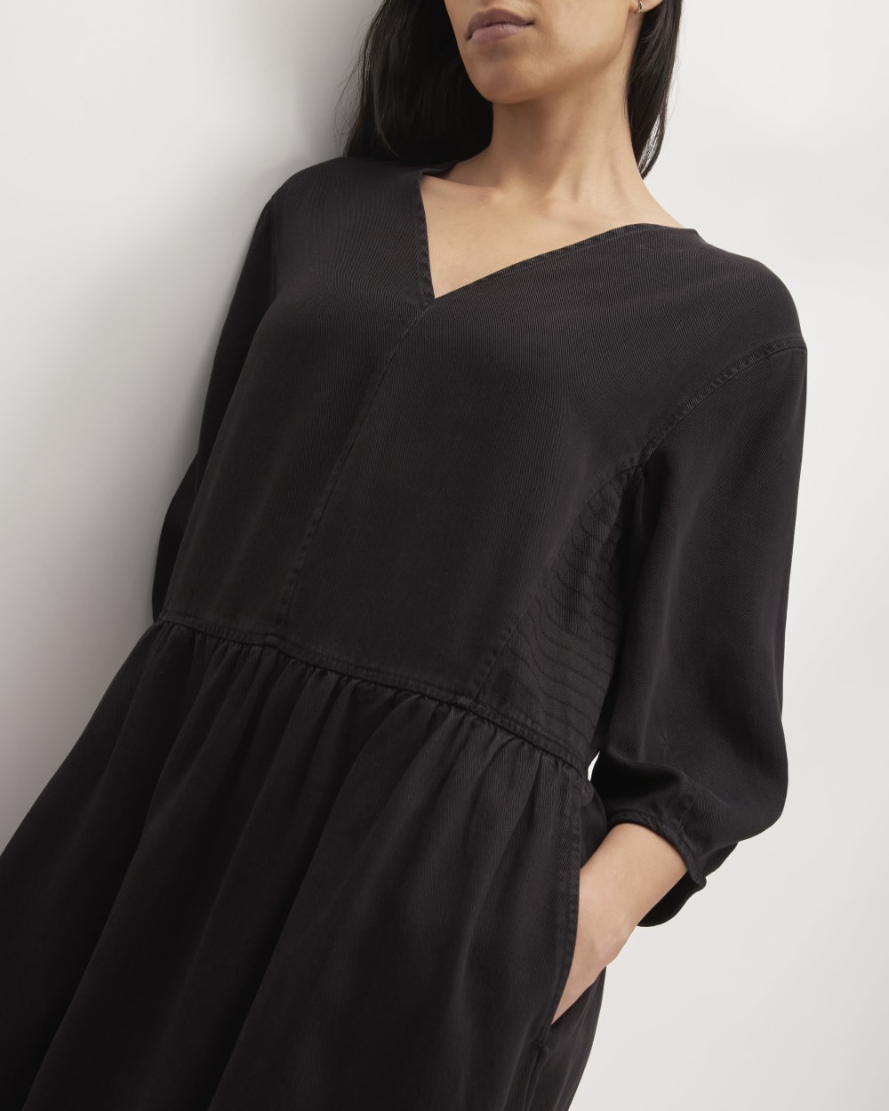 The TENCEL™ Puff-Sleeve Dress | Black
