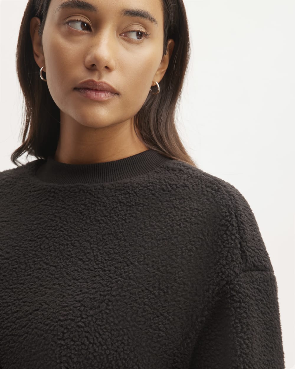 The ReNew Fleece Oversized Crew | Black