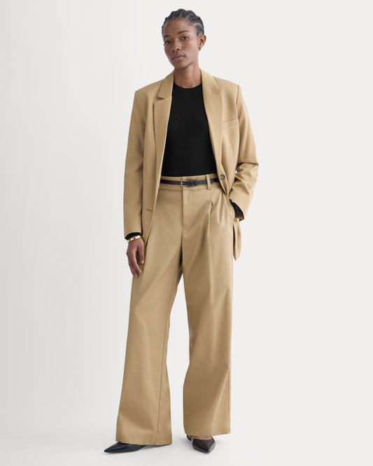 Wide-Leg Trouser in Buttersmooth | Ash Brown | 30 Inseam