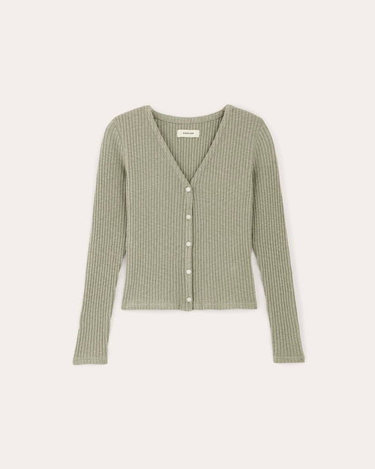 The Cozy Rib Cardigan | Sage Green
