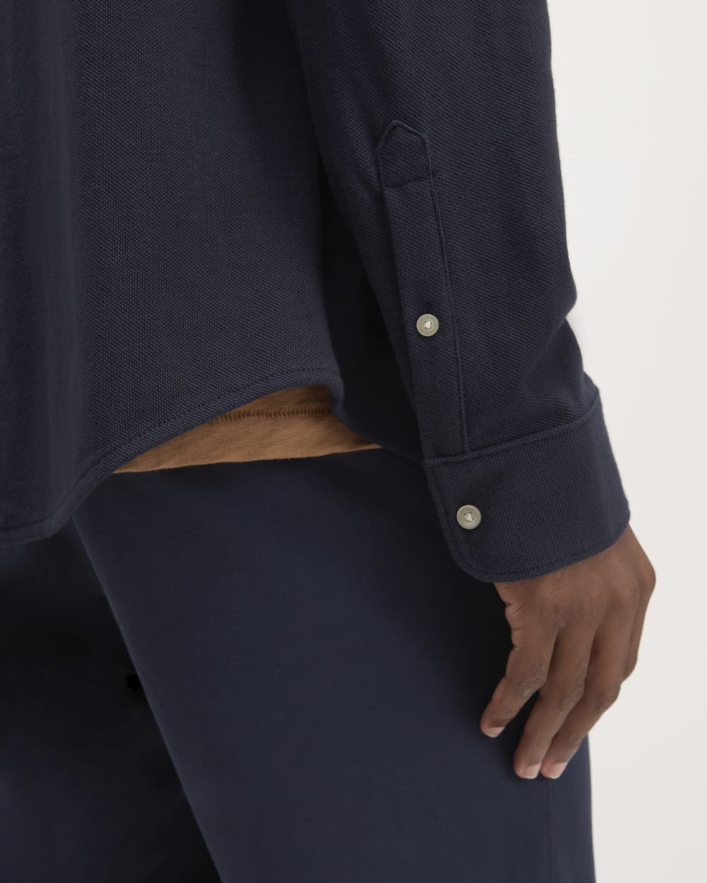 The Long-Sleeve Pique Shirt | Deep Navy