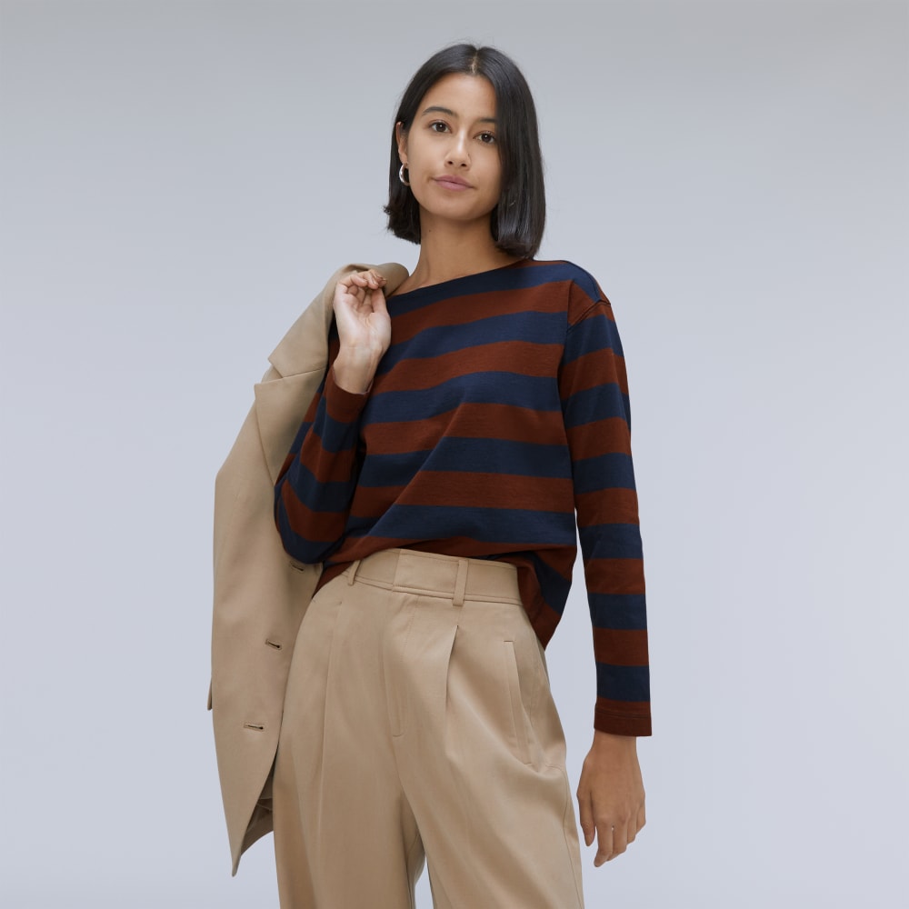 The Mariner Tee | Carob / Navy