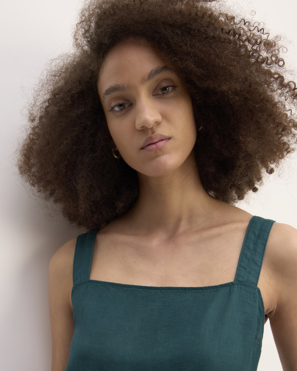 The Linen Side-Button Jumpsuit | Dark Sea