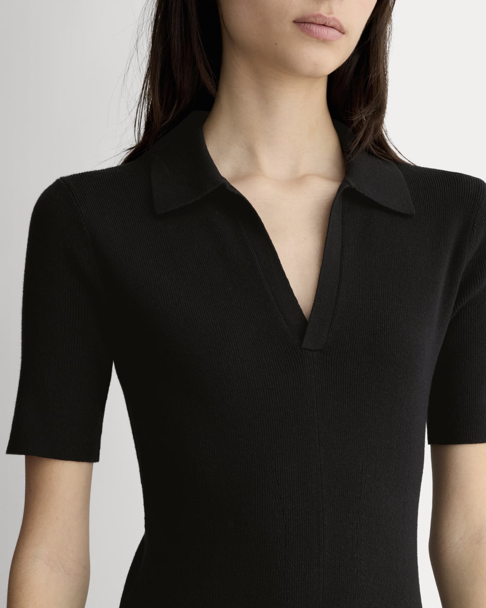 The Knit Polo Dress | Black