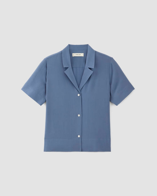 The Notch Shirt in Washable Silk | French Blue