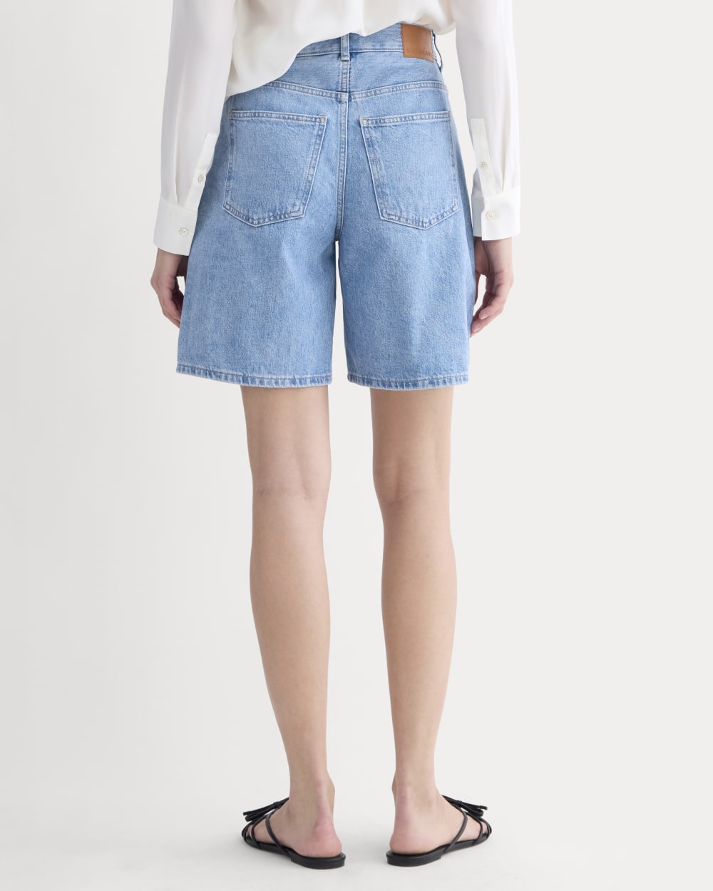 The Long A-Line Denim Short | Light Indigo
