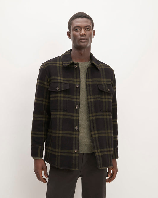 The ReWool® Oversized Shirt Jacket | Black / Olive
