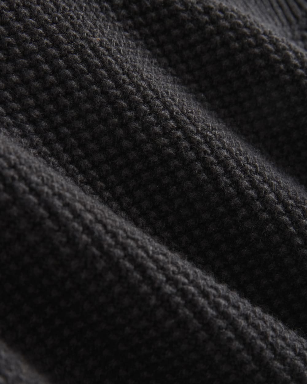 Waffle Rollneck Crew in Everyday Cotton | Black
