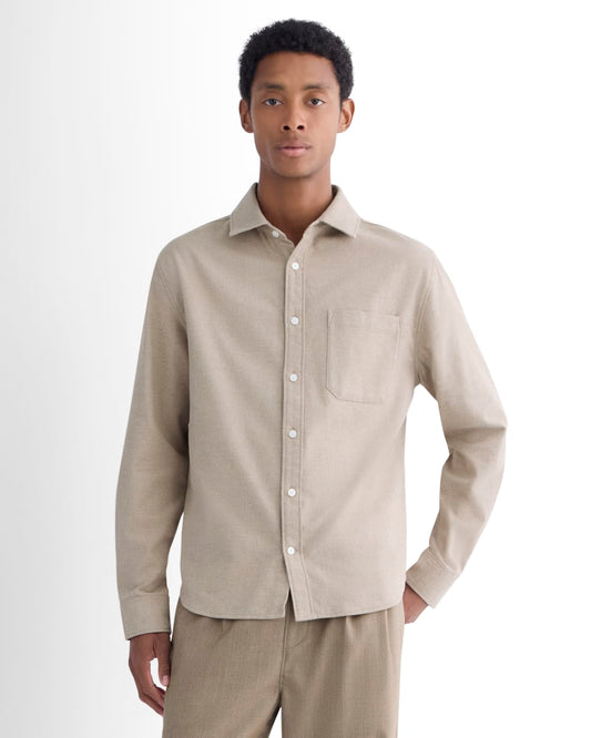 Brushed Flannel Shirt | Heathered Oatmeal