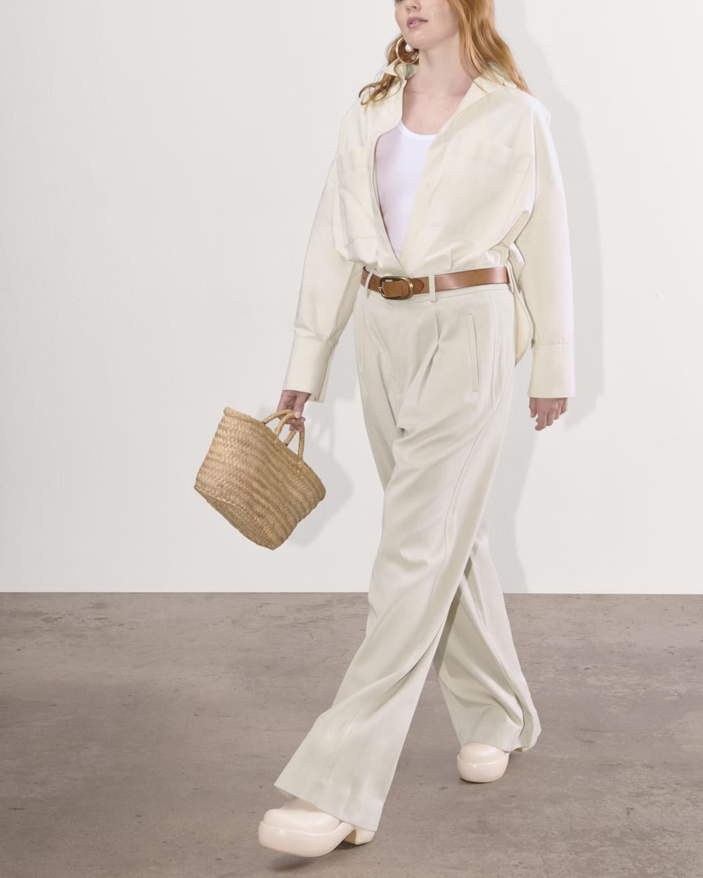 The Draper Pleated Pant in Buttersmooth | Sandstone | 30 Inseam