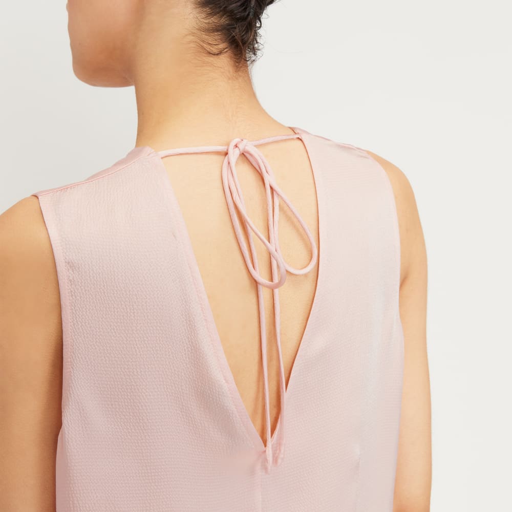 The Satin V-Neck Top | Petal Pink