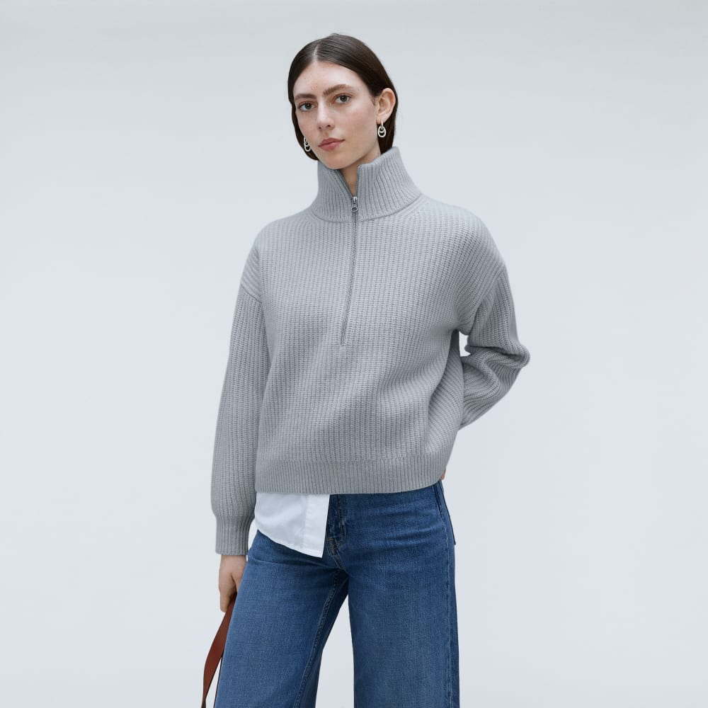 The Half-Zip Sweater in Luxe Merino | Sky