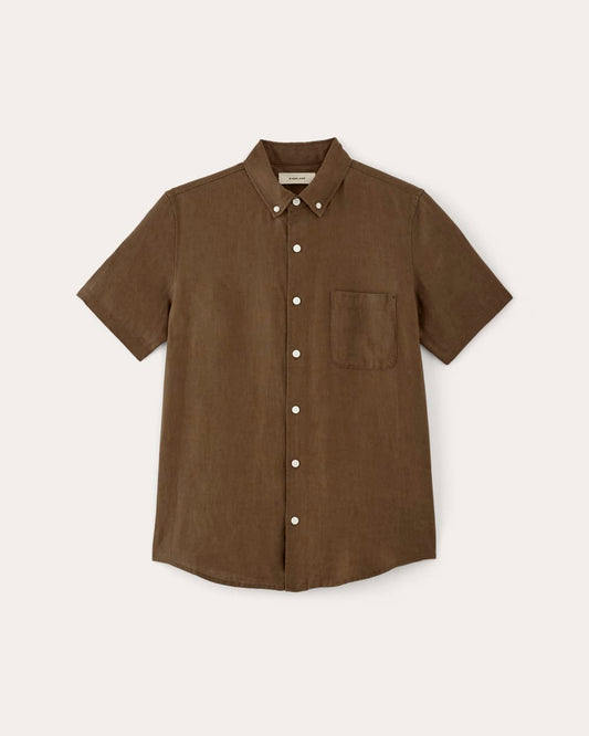 The Classic Short-Sleeve Shirt in Linen | Cocoa
