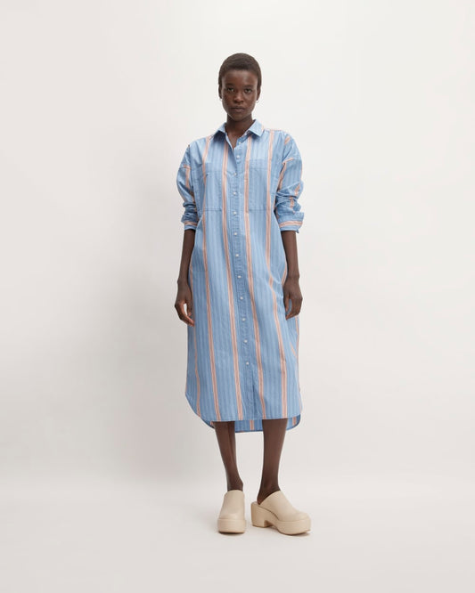 The Midi Cotton Shirt Dress | Parisian Blue / Black / Rusted Red / Bone