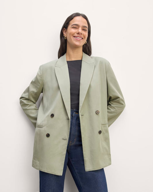 The Double-Breasted Blazer in Buttersmooth | Seagrass