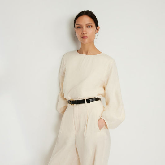 The Linen Long-Sleeve Top | Canvas