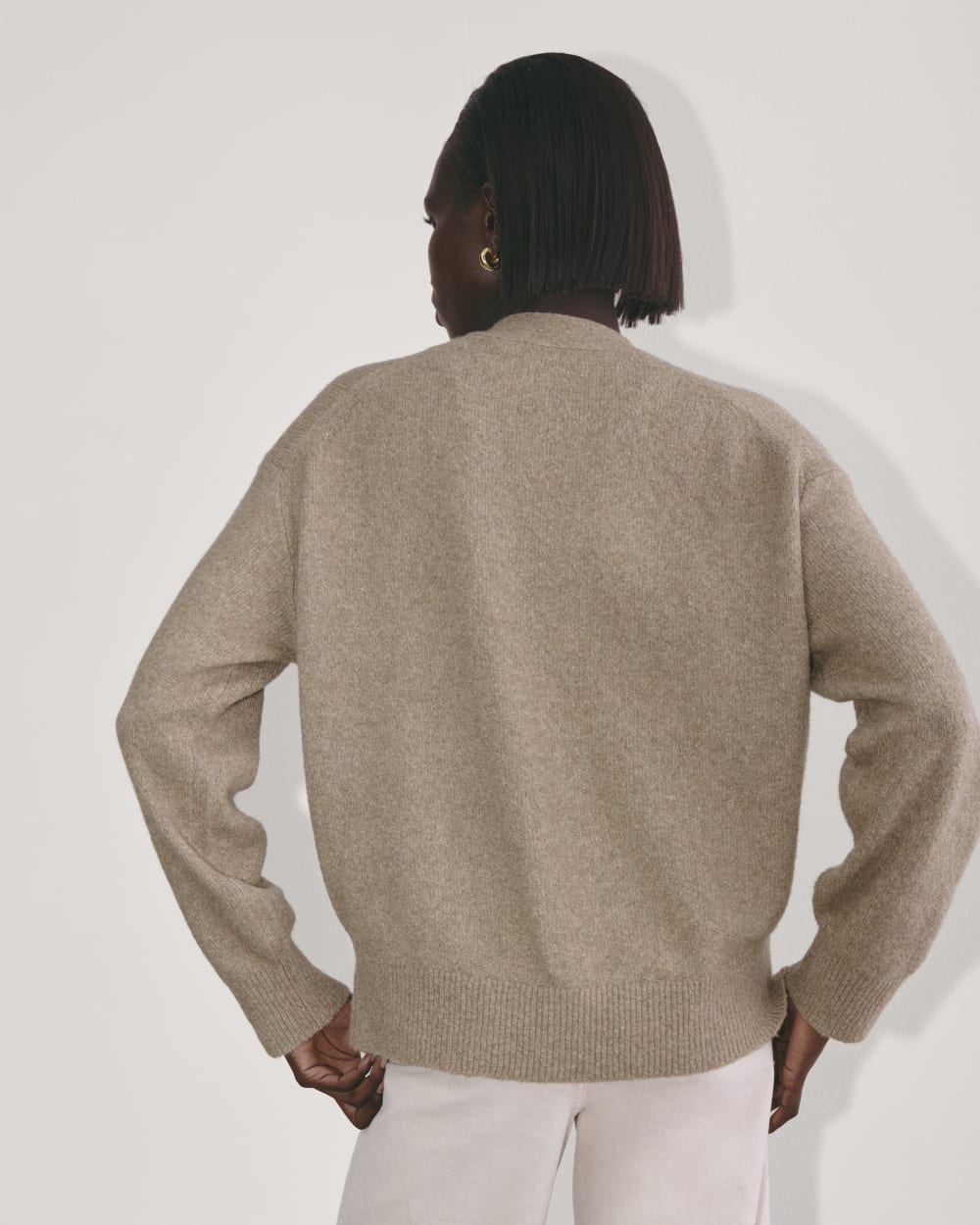 The Cocoon Cardigan in Plush Cotton | Heather Taupe