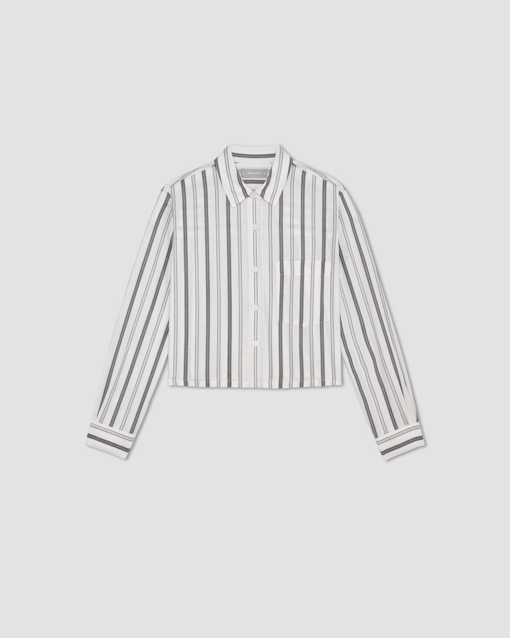 The Way-Short Shirt in Silky Cotton | Bone / Black