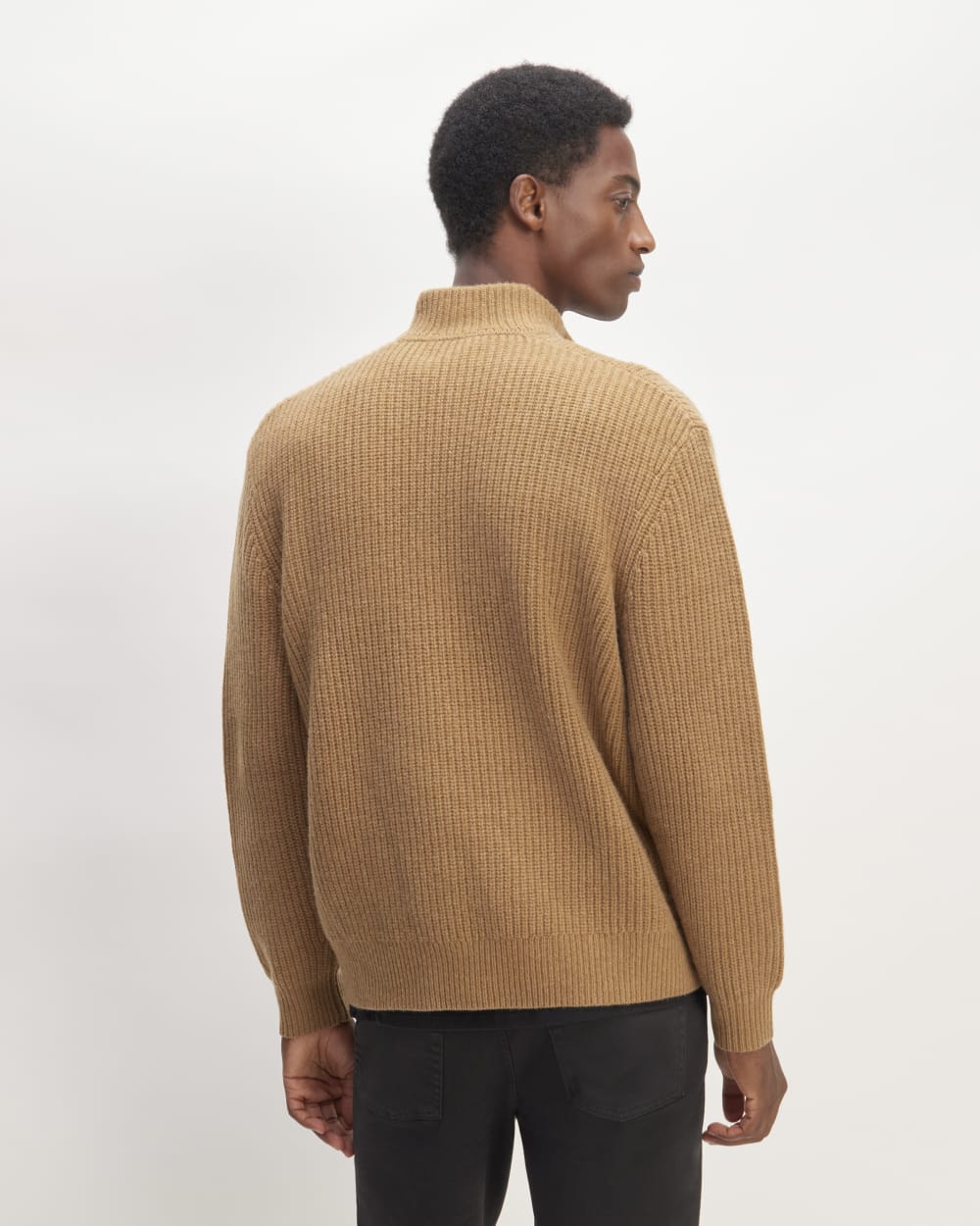 The Felted Merino Half-Zip Sweater | Deep Camel