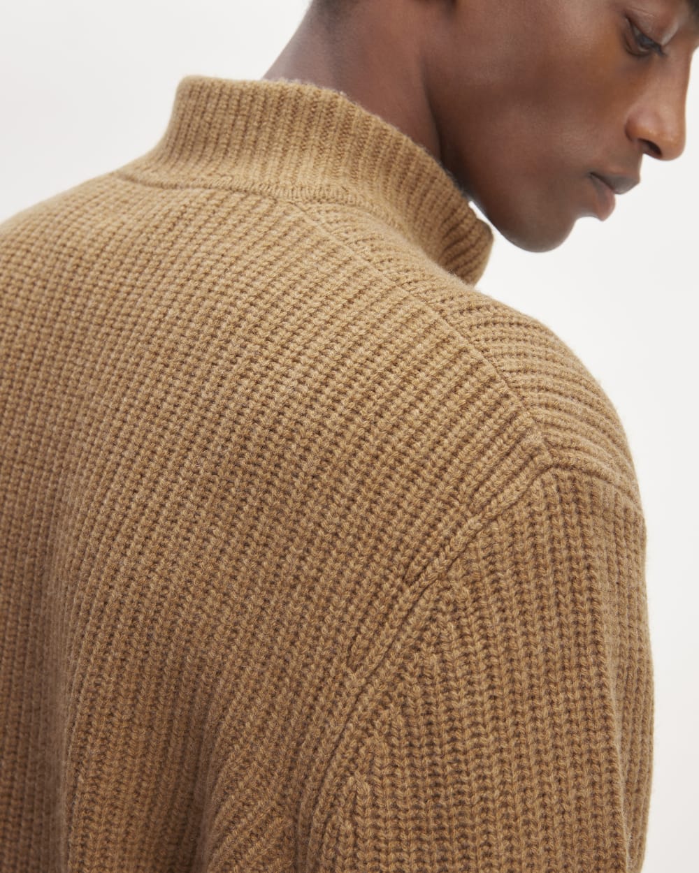 The Felted Merino Half-Zip Sweater | Deep Camel