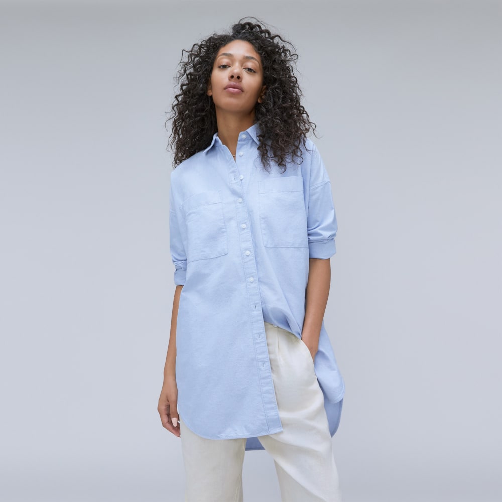 The Way Long Oxford Shirt | Light Blue