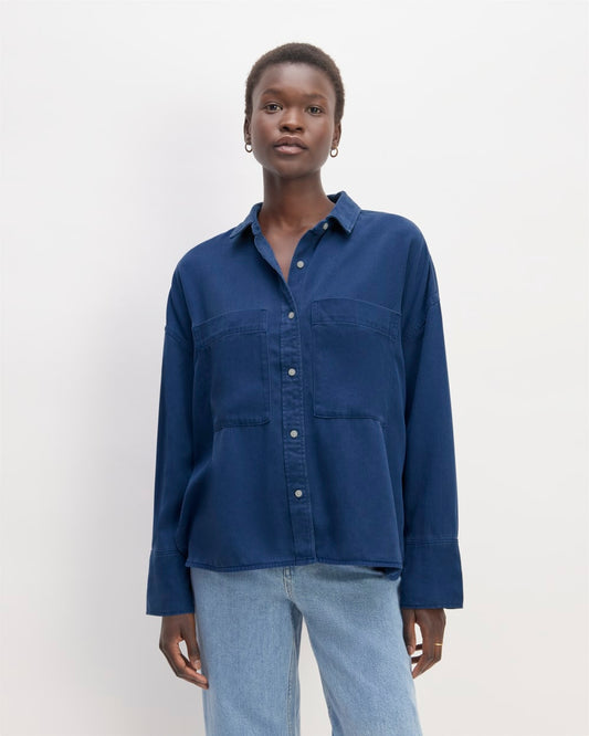 The Boxy Overshirt in Buttersoft | Bellwether Blue