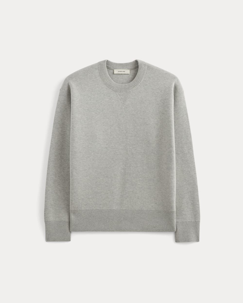 Luxe Merino Double-Knit Sweater |  Heathered Grey