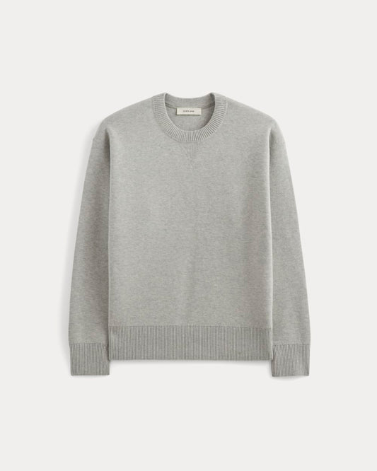 Luxe Merino Double-Knit Sweater |  Heathered Grey