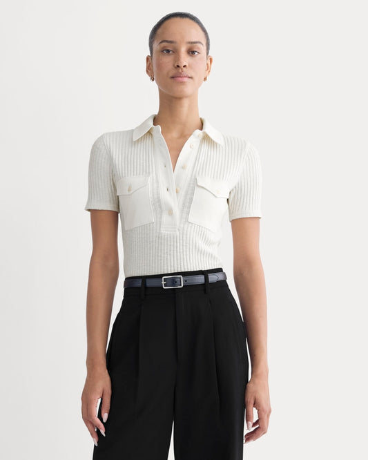 The Cozy Rib Polo | Bone