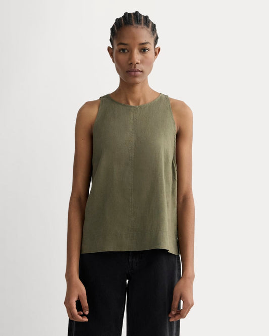 The Linen High-Neck Tank | Kalamata