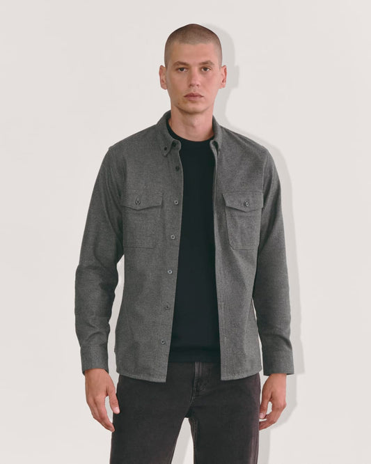 The Brushed Flannel Shirt | Heathered Graphite