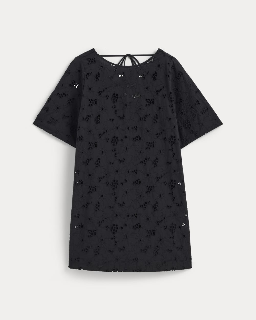 The Eyelet Mini Shift Dress | Black