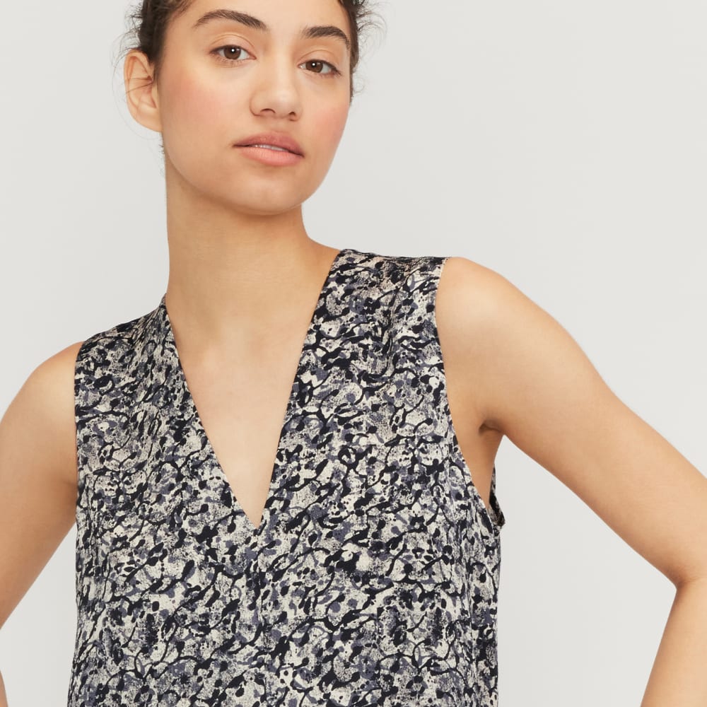 The Satin V-Neck Top | Splatter