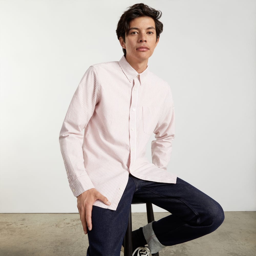 The Slim-Fit Japanese Oxford | Red / White | Regular