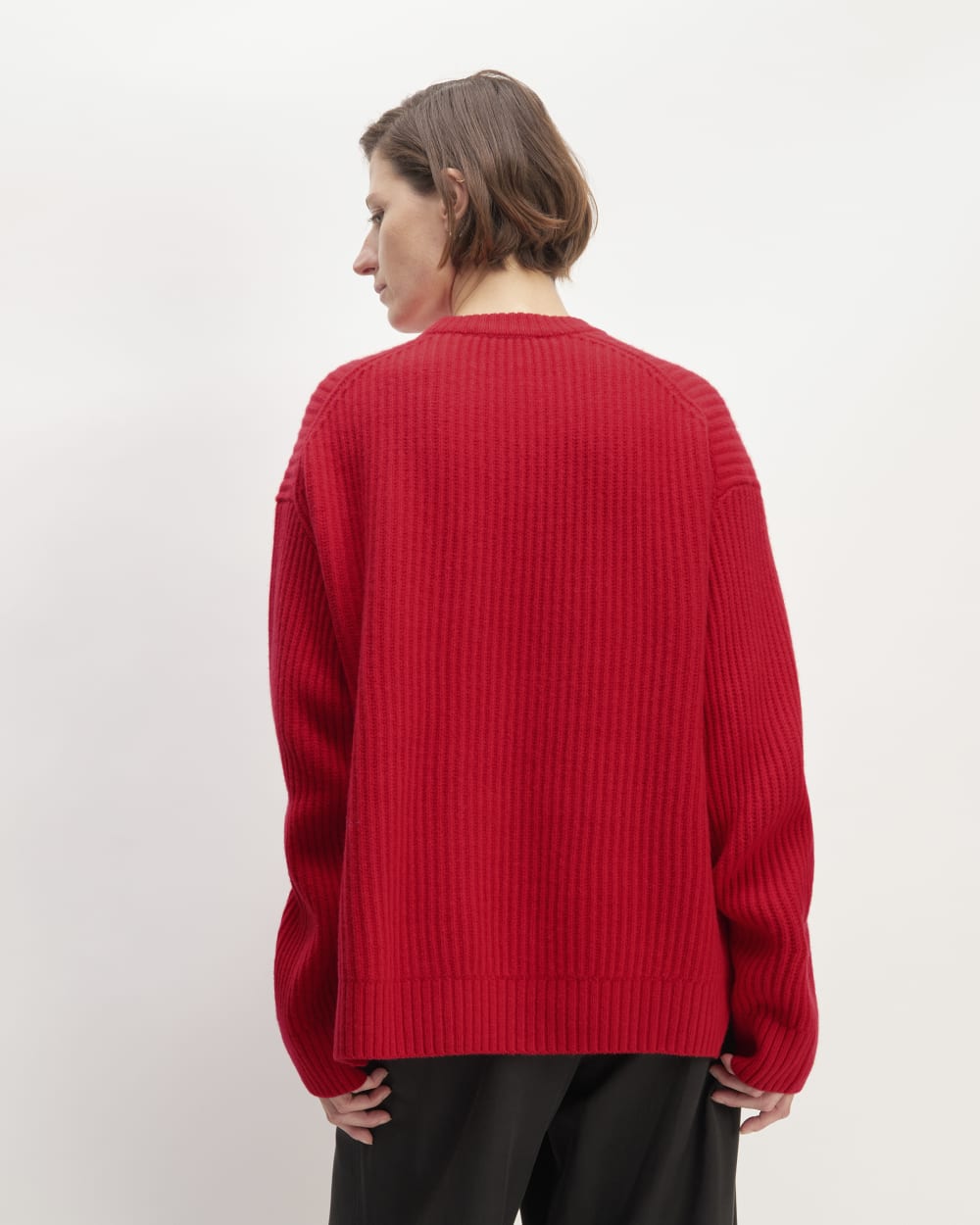 The Oversized Crew in Luxe Merino | Classic Red