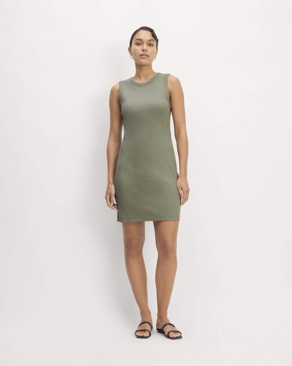 The Ribbed Mini Dress | Sage Green