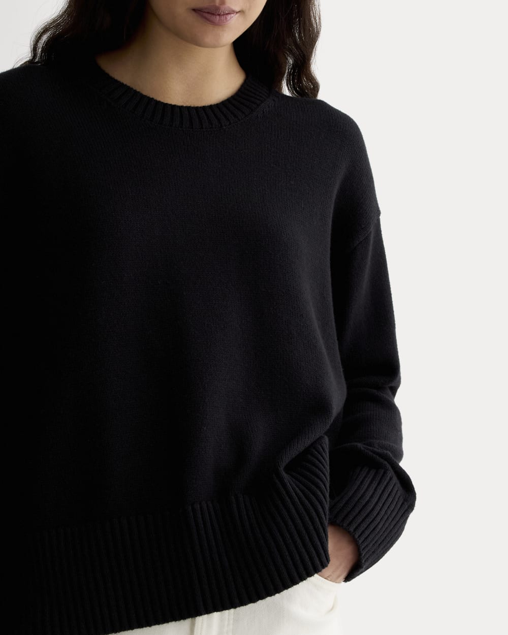 The Boxy Sweater in Everyday Cotton | Black