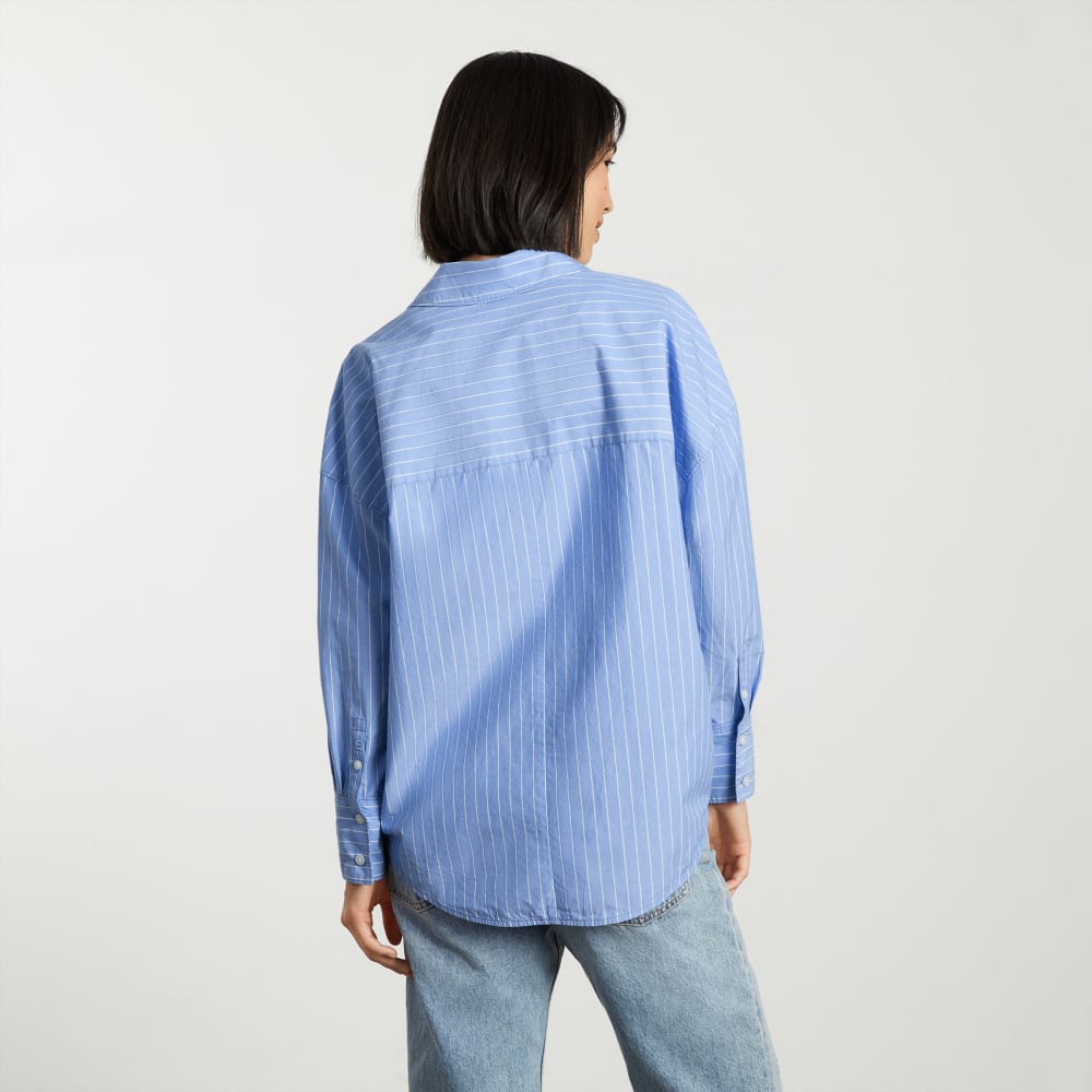 The Oversized Poplin Shirt | Powder Blue / White